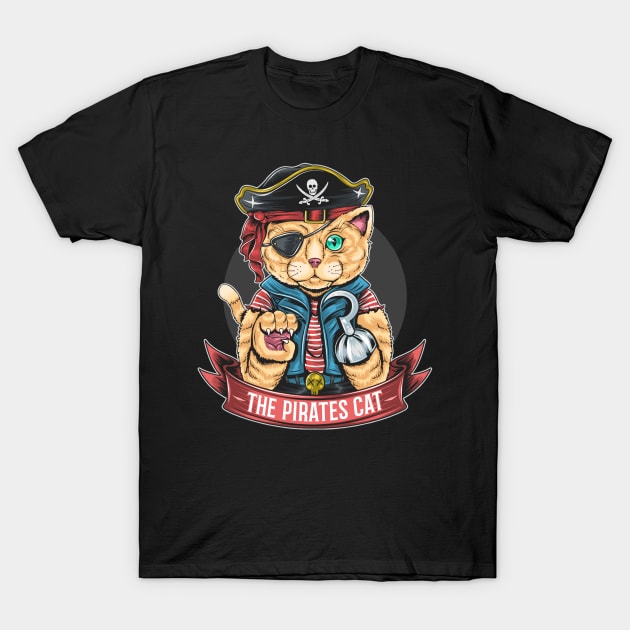 The Pirates Cat T-Shirt by Daskind